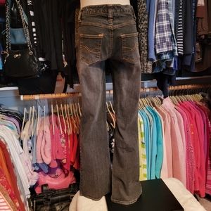 SO ♡ Sweet Black STRETCH Denim Gold Trim Stitching Fit 'n Flare Jeans 1